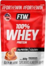 FTW 100% Whey Protein com Proteína Concentrada WPC, Suplemento Alimentar Pós-Treino em Pó com Fonte de Proteína do Soro do Leite, Alto Valor Biológico, Sem Glúten – Refil 900g (Sabor Doce de Leite)