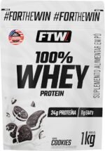 FTW 100% Whey Protein com Proteína Concentrada WPC, para Atletas com Alto Valor Biológico, Suplemento Pós-Treino Sem Glúten - Refil 1kg (Cookies) - Imagem 2