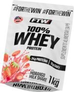 FTW 100% Whey Protein com Proteína Concentrada WPC, para Atletas com Alto Valor Biológico, Suplemento Pós-Treino Sem Glúten - Refil 1kg (Sabor Morango Milk Shake)