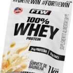 FTW 100% Whey Protein com Proteína Concentrada WPC, para Atletas com Alto Valor Biológico, Suplemento Pós-Treino Sem Glúten - Refil 1kg (Baunilha)