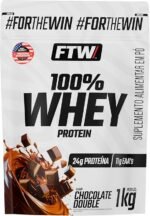FTW 100% Whey Protein com Proteína Concentrada WPC, para Atletas com Alto Valor Biológico, Suplemento Pós-Treino Sem Glúten - Refil 1kg (Chocolate Double) - Imagem 2