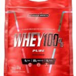 Integralmédica - Whey Protein Concentrado Morango 100% Pure - 21g de Proteína por Scoop, Suplementação Alimentar Pós-Treino, Fórmula Enriquecida com BCAAs - Pouch 1,8kg