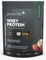 Whey Protein Isolado Puravida Chocolate Língua de Gato 450g